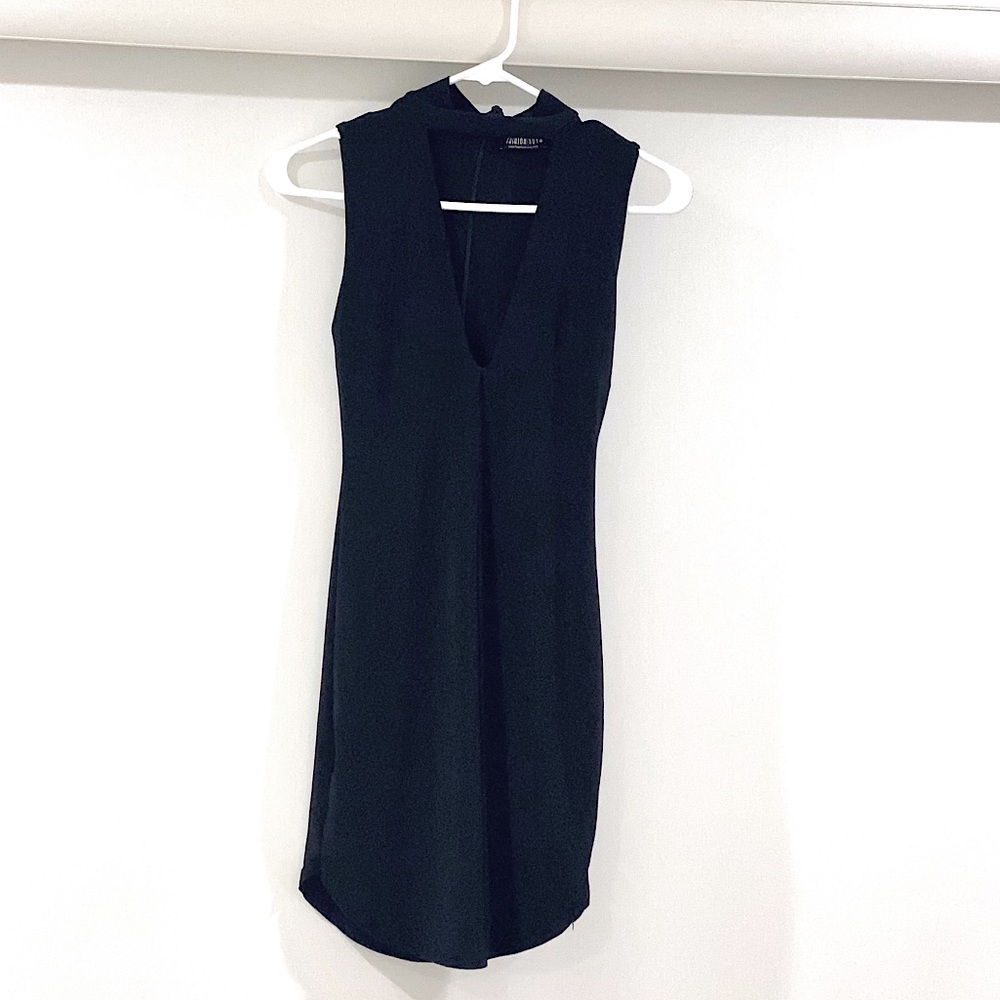 Fashion Nova Black Mini Cut Out Dress